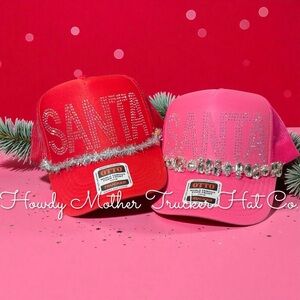 SANTA Rhinestone Trucker Hat